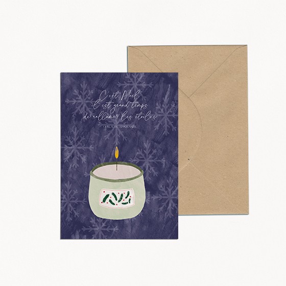 carte noël bougie