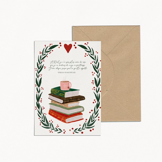 Carte de Noël livre citation Shakespeare