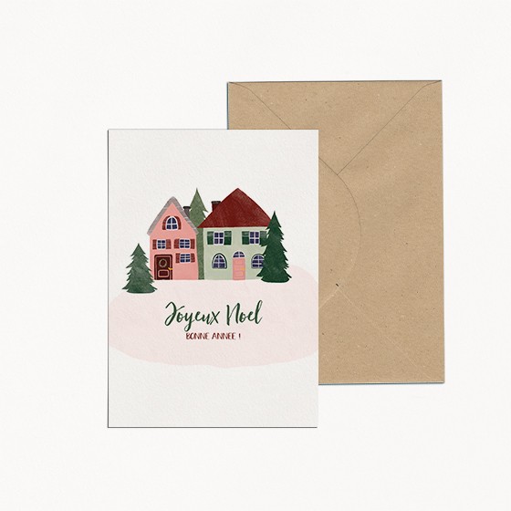 carte de Noël village