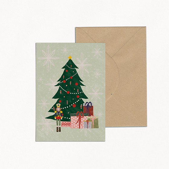 carte noël sapin cadeaux