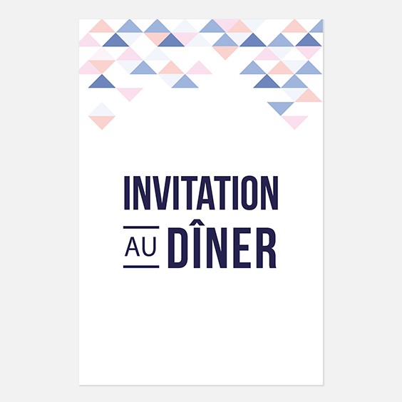 Carton dinner  graphique, papeterie Sweet géometrie recto