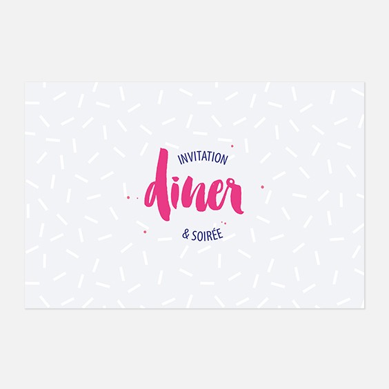 Carton dinner  graphique, papeterie Un mariage à Memphis recto