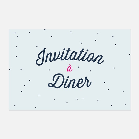 Carton diner  graphique, papeterie Des petits pois recto