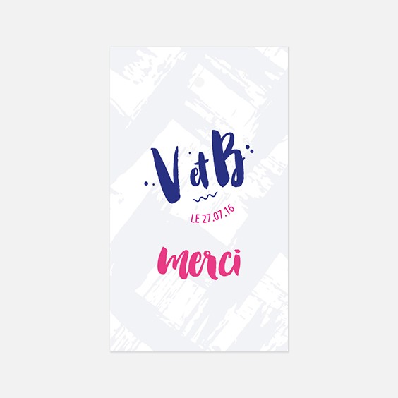 Etiquette  graphique, papeterie Un mariage à Memphis recto