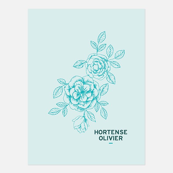 Faire part de mariage fleur, papeterie Dame-Jeanne recto