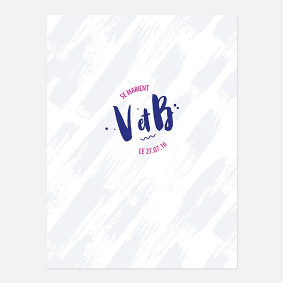 Faire part de mariage graphique, rock, papeterie Un mariage à Memphis recto