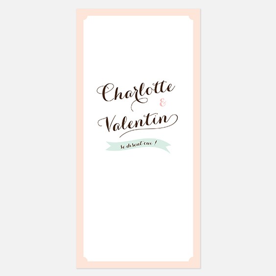 Faire-part de mariage kraft, vintage, papeterie Rétro recto