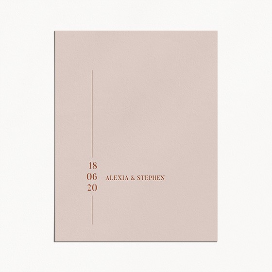 faire-part de mariage, terracotta, blush, moderne, minimaliste recto