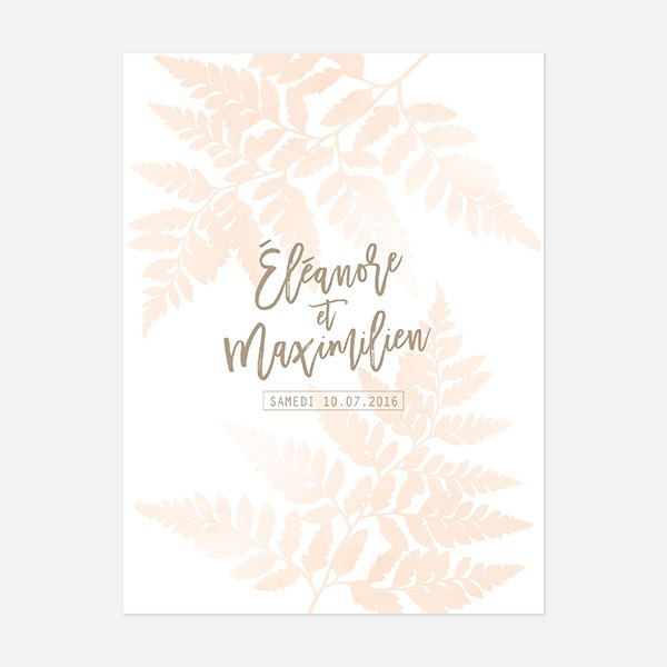 Faire-part de mariage végétal, naturel, papeterie Organic recto