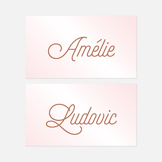 Marque place  cuivre, papeterie Copper recto