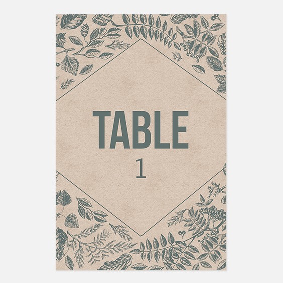 Numero de table  bois, papeterie Folk & wood en bois recto