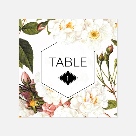 Numero de table  fleur, papeterie Jardin botanique recto