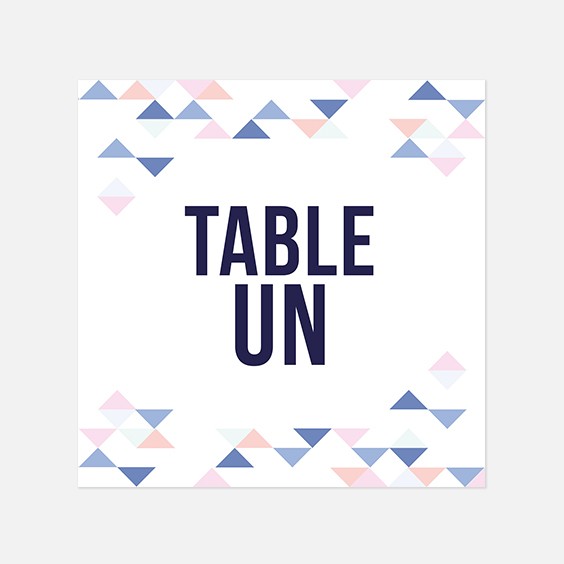Numero de table  graphique, papeterie Sweet géometrie recto