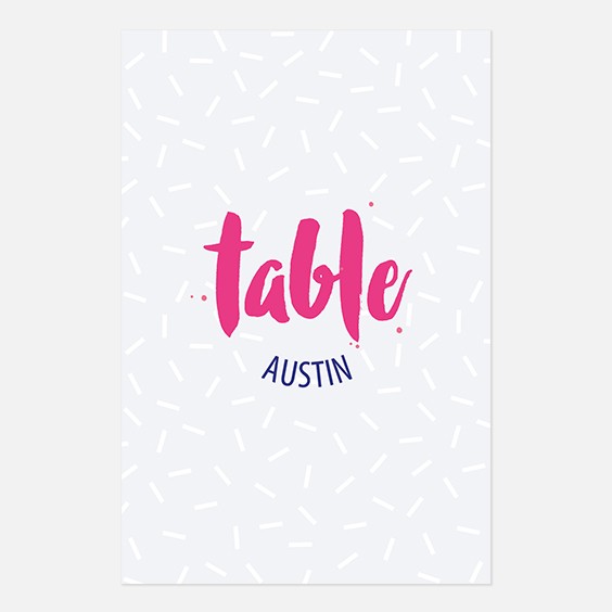 Numero de table  graphique, papeterie Un mariage à Memphis recto