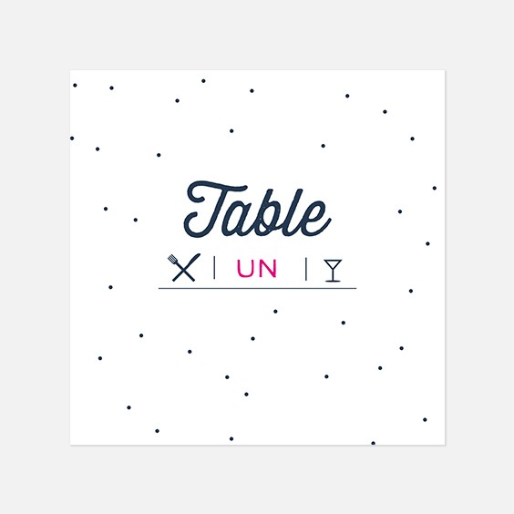 Numero de table  graphique, papeterie Des petits pois recto