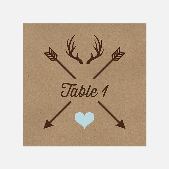 Numero de table  kraft, papeterie Douceur scandinave recto