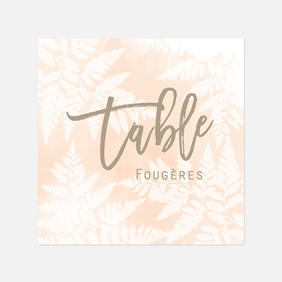 Numero de table  végétal, papeterie Organic recto