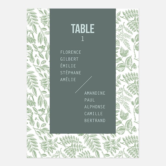 Plan de table de mariage bois, papeterie Folk & wood en bois recto