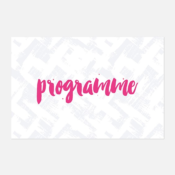 Programme de mariage graphique, papeterie Un mariage à Memphis recto