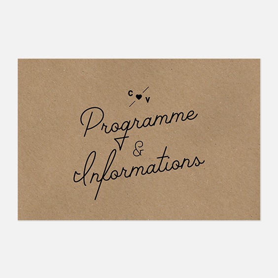 Programme de mariage industriel, papeterie Indus recto