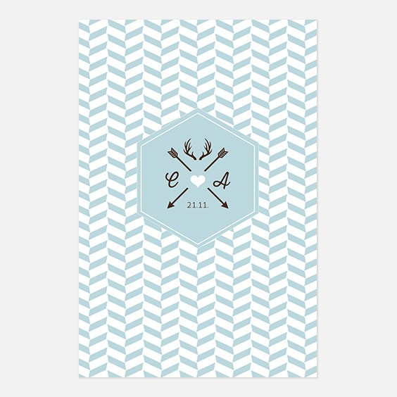 Programme de mariage kraft, papeterie Douceur scandinave recto