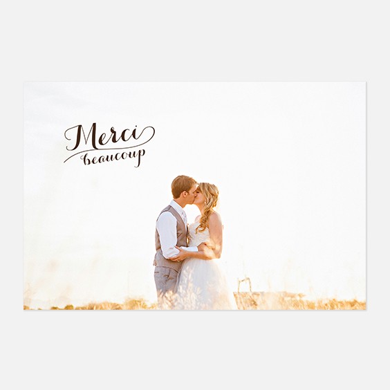 Remerciements de mariage kraft, papeterie Rétro kraft recto