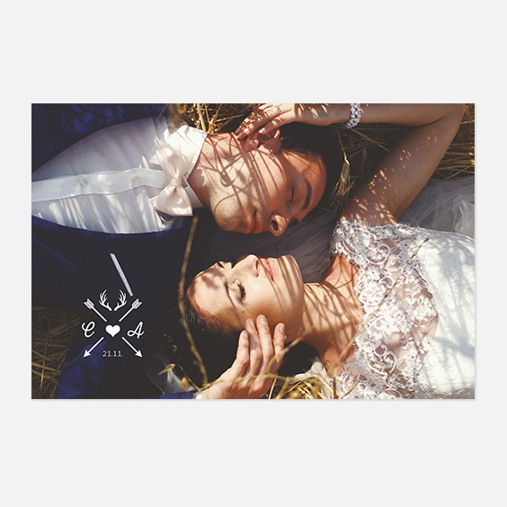 Remerciements de mariage kraft, papeterie Douceur scandinave recto