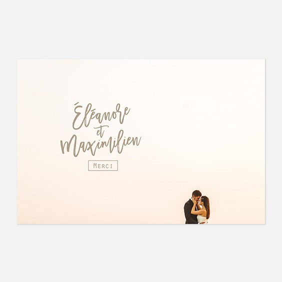 Remerciements de mariage végétal, papeterie Organic recto