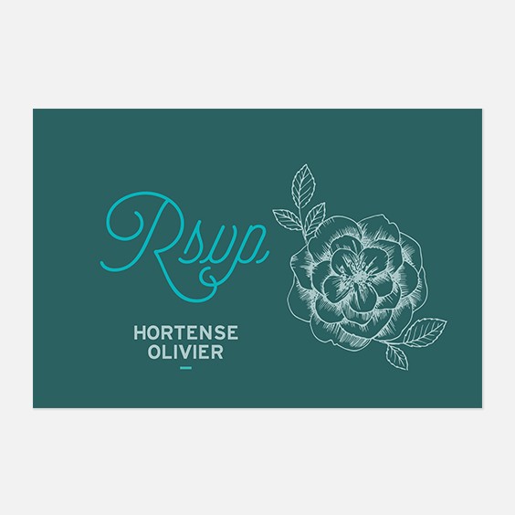 RSVP de mariage fleur, papeterie Dame-Jeanne recto