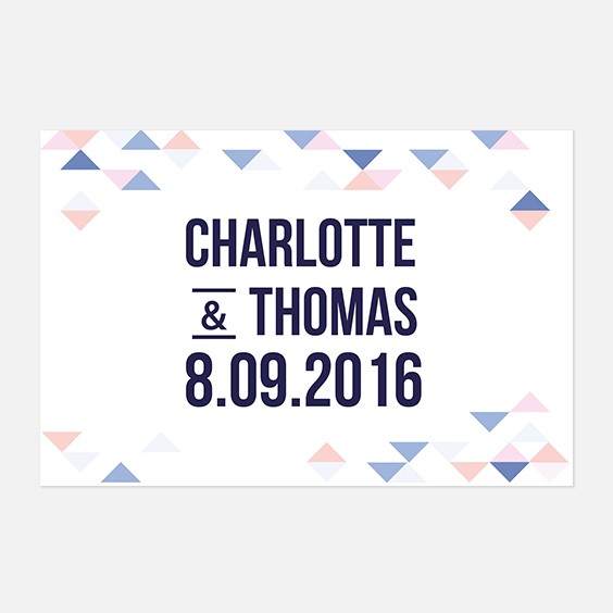 RSVP de mariage graphique, papeterie Sweet géometrie recto