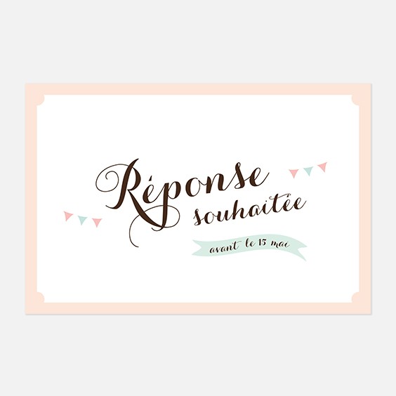 RSVP de mariage kraft, papeterie Rétro kraft recto