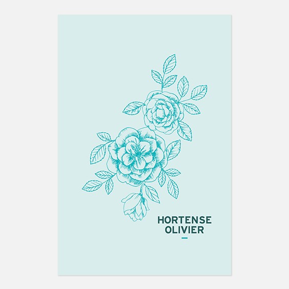 Save the date de mariage fleur, papeterie Dame-Jeanne recto