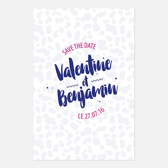 Save the date de mariage graphique, rock, papeterie Un mariage à Memphis recto