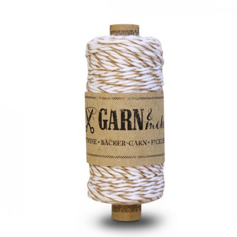 ficelle baker twine ocre rayée pour décorer cadeaux, invitaion et faire-part
