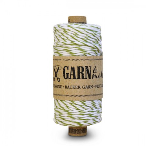 ficelle baker twine vert mousse rayée pour décorer cadeaux, invitaion et faire-part