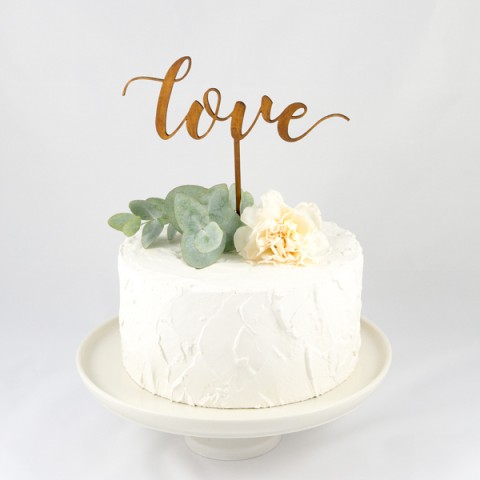 cake toper, love calligraphie, lettre découpées, laser, bois