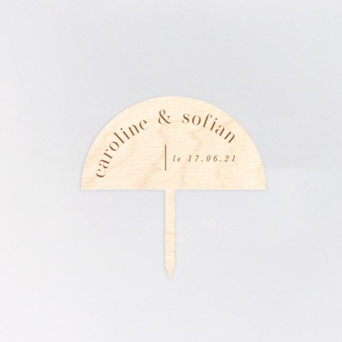 cake topper prénoms a personnaliser mariage rustic 