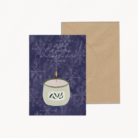 carte noël bougie