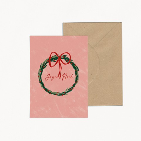 carte noël couronne