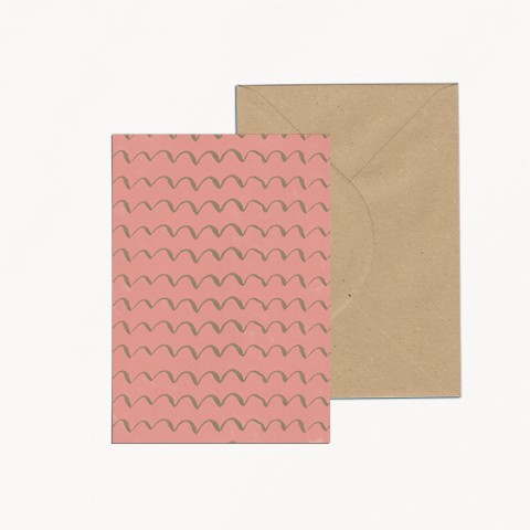 carte de noël graphique rose