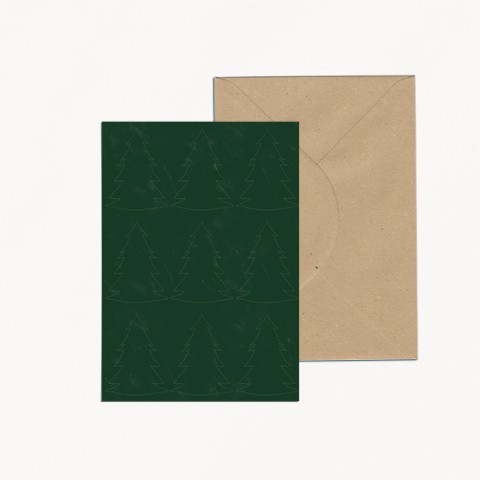 carte de Noël sapins verts