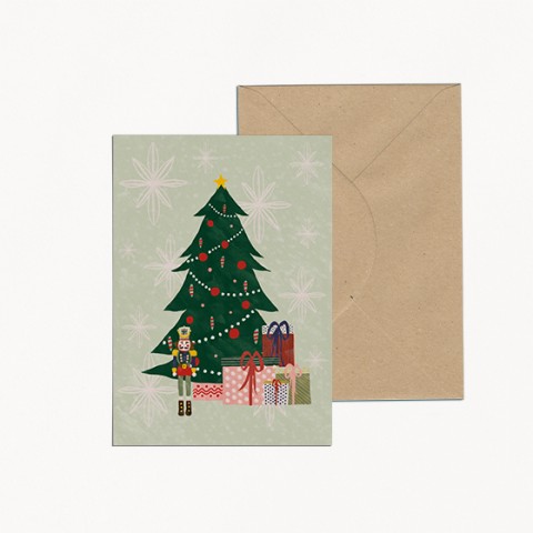 carte noël sapin cadeaux