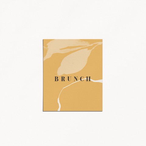 carton brunch mariage sunshine love motif boho florale fruit jaune recto