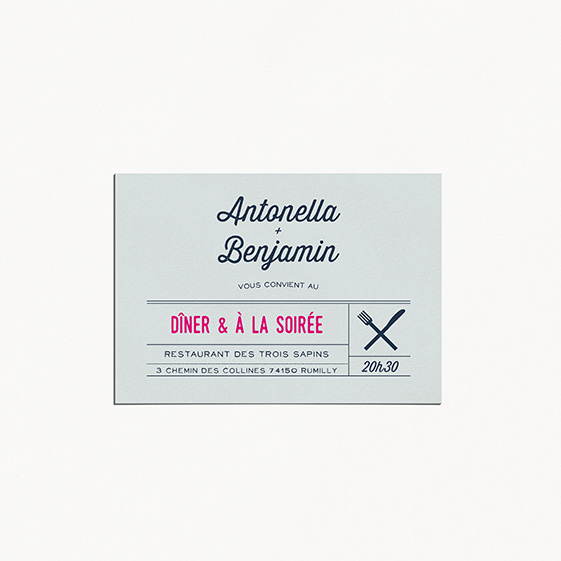 Carton diner  graphique, moderne, papeterie Des petits pois