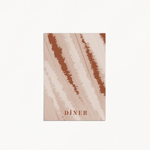 carton diner mariage, terracotta, blush, moderne, minimaliste recto