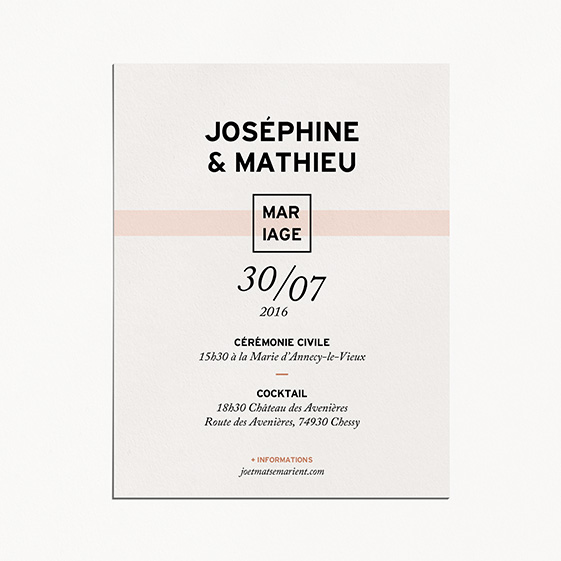 Faire part de mariage géometrique, cuivre, papeterie Papier marbre