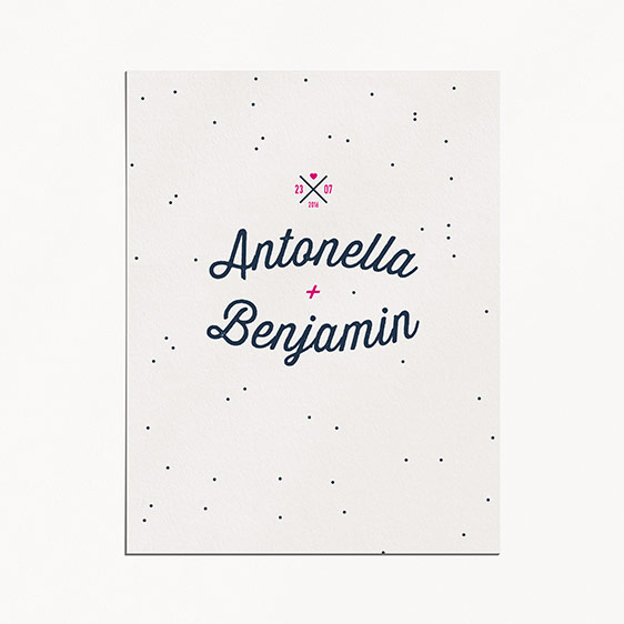 Faire part de mariage graphique, moderne, papeterie Des petits pois