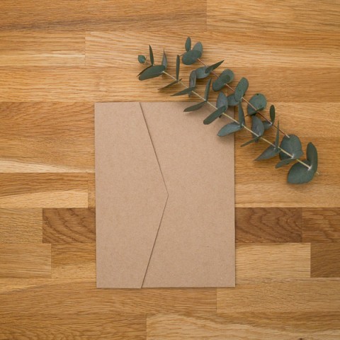 pocket folder kraft pochette invitation fermée