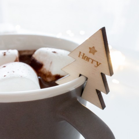 marque-place mug sapin bois personnalise decoration noel