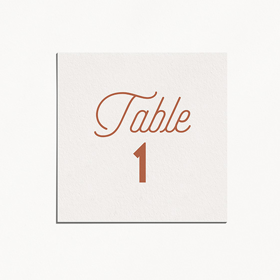 Numero de table  cuivre, chic, papeterie Copper